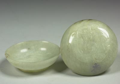 图片[2]-Jade round box carved with chi-dragon pattern, Qing dynasty (1644-1911)-China Archive